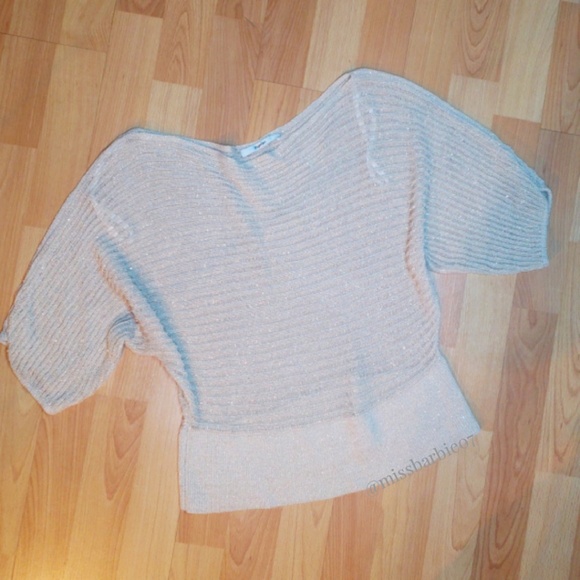 Papaya Tops - Papaya Gold Glittery Knit Top Size: Med